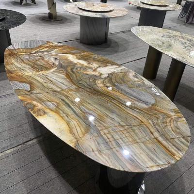 China Modern Natural Marble Stone Table Round Tea Coach Table Coffee Table For Home Decoration for sale