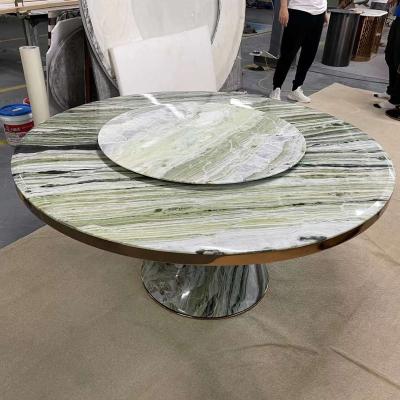 China Living Room Convertible Luxury Stone Decoration Round Tea Dining Table T-Rack Marble Coffee Table for sale