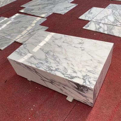 China Convertible Luxury Stone Decor Cube Calacatta Marble Home Dining Table Pedestal For Marble Countertops for sale