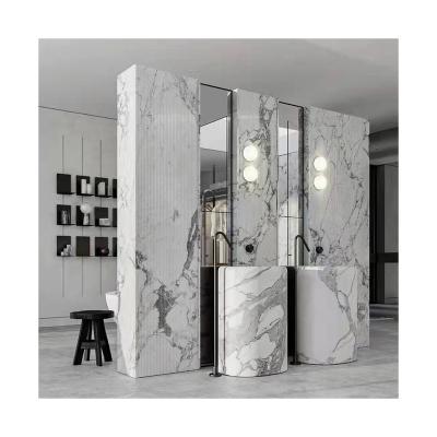 China Convertible Luxury Calacatta Italy Stone Marble Bathroom Natural White Marble Countertops for sale