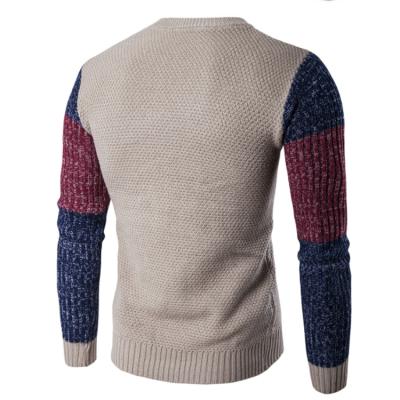 China Fashion Anti-wrinkle Printed Jacquard Sweater Men Designer Long Sleeve Cotton Knitwear Crewneck Sweater Men Sweater for sale