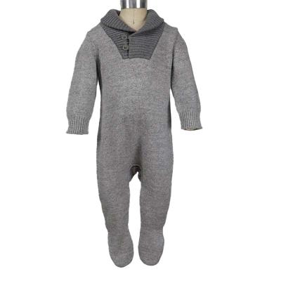 China Stylish Factory Direct High Quality Children's Sweater Cotton Gray Romper Material for sale