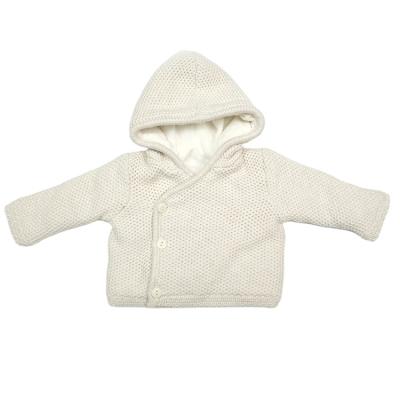 China Hooded Kids Anti-Shrink Clothes Winter Pure Cotton Knit Cardigan Sweater For Girl for sale