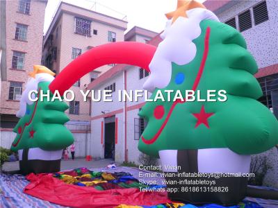 China 10m Outdoor Inflatable Christmas Decoration Tree Arch For Holiday Decoration for sale