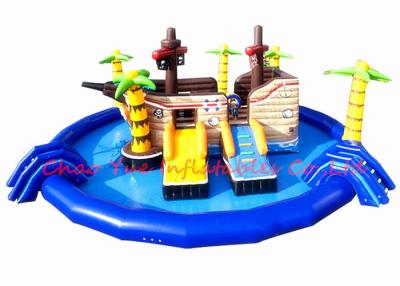 Chine parc aquatique gonflable d'explosion d'enfants de parc aquatique de thème de bateau de pirate de PVC de 15m avec la piscine à vendre