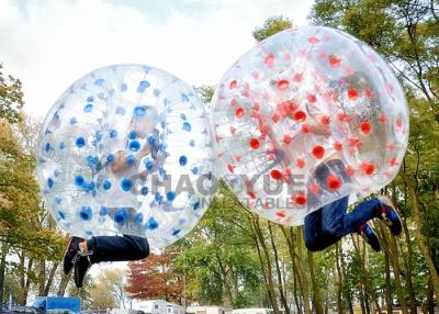 China Colorful Dots 1.5m 1.0mm PVC Inflatable Zorb Football Bubble Soccer Ball With CE Pump for sale