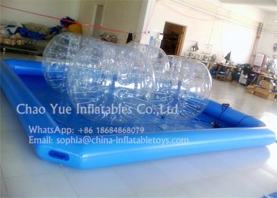 China Kids Play Blue 0.6mm PVC Tarpaulin Inflatable Water Swimming Pool With CE Pump for sale