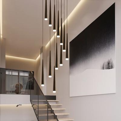 China Modern Minimalist Ceiling Chandelier Attic Living Room Long Staircase Lighting Luster Decoration Chandelier Dining Room Kitchen Chandelier for sale