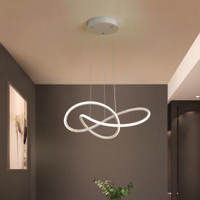 China Modern Minimalist Ceiling Chandelier Led Lighting Indoor Swept Ring Kitchen Dining Room Chandelier Minimalist Home Ceiling Hanging Luxe for sale