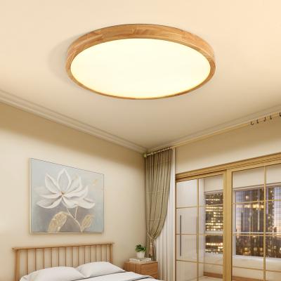 China Creative Simple Outdoor Mounted Solid Wood Ceiling Lights LED Ultrathin Ceiling Lamp Room Decor Living Room Bedroom Lamp Corridor Lights for sale