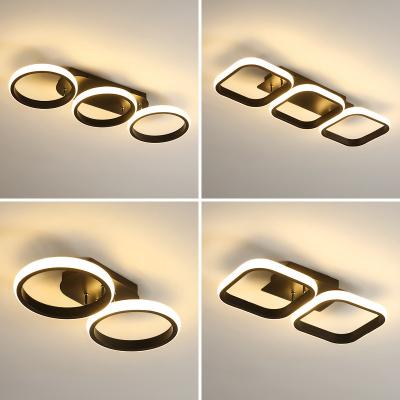 China Nordic Outdoor Square LED Ceiling Mounted Lamp For Living Room Bedroom 33W 30W 22W 20W Indoor Round LED Wall Light Fixtures For Bathroom for sale