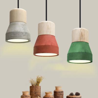 China Modern Macaron LED E27 Pendant Lights Nordic Simplicity Lights Concrete Home Improvement Decorations Hanging Pendant Lamps for sale