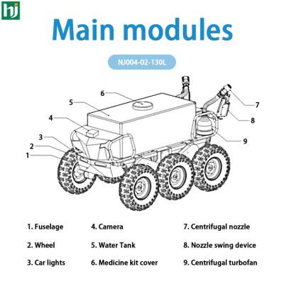 China High quality large capacity agricultural remote control vehicle 130L automatic spraying plant protection UGV with low price for sale