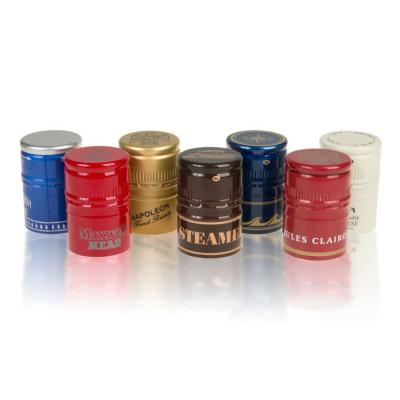 China Non Spill Different Color Aluminum Wine Bottle Screw Caps With Tin Foil Liner Cap for sale