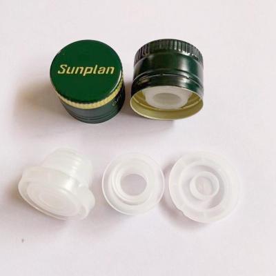 China Non Spill Aluminum Olive Oil Capsule With Plastic Insert for sale