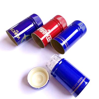 China Non Spill Aluminum Plastic Screw Wine Caps For Vodka Bottles , Whiskey for sale