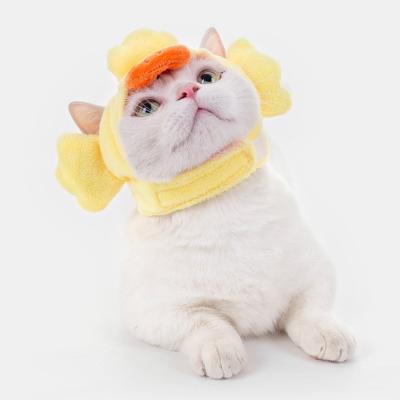 China Viable Christmas Competitive Factory Customize Pet Gifts Soft Thick Cloth Red Velvet Cat Hats Pet Santa Hats for sale