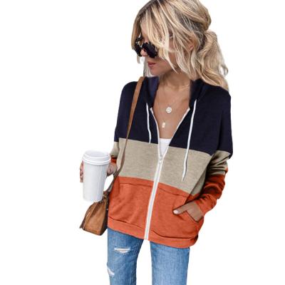 China 2020 New Style Anti-wrinkle Simple Design Patchwork Colorblock Wear Sweatshirt Women Pullover Women Hoodies for sale