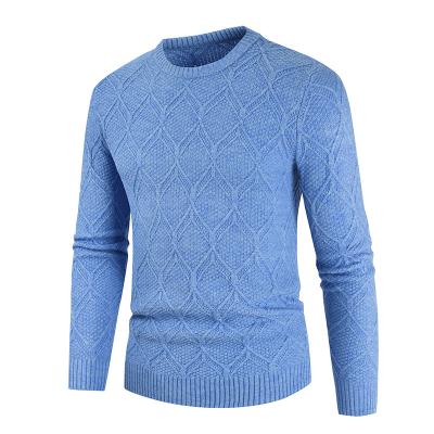 China Fashion Soild Long Sleeve Wool Crewneck Sweater Men's Luxury Anti-pilling Sweater for sale