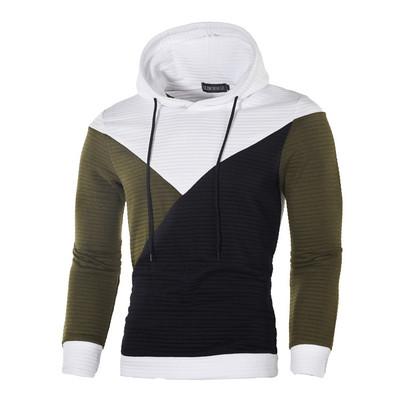 China men Autumn Contrast Color Hoodies Casual Anti-wrinkle Keeping Warm Long Sleeve With Hood Sweatshirt Fashion Color Blending Hoodie for sale