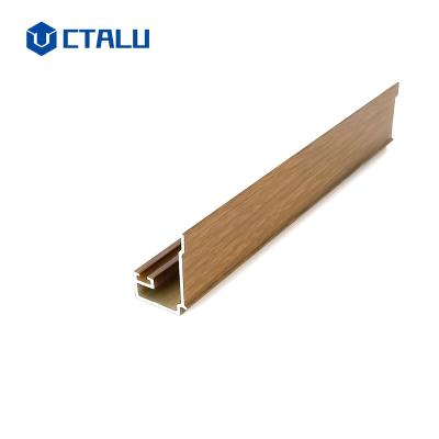 China building & Decoration Standard Extruded Aluminum Snap On Base / Snap On Cover Profiles Aluminum Beadings Optional Small Wood Profiles for sale