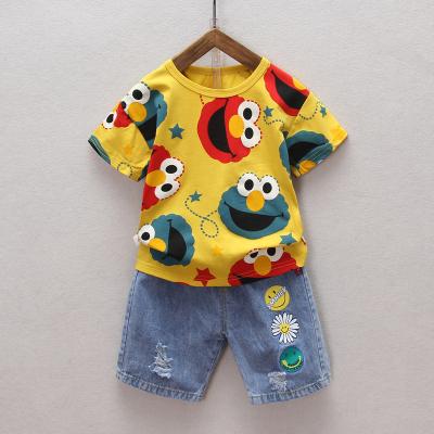 China New breathable half sleeve shorts two-piece boys and girls of the summer wholesale cheap children's suit for sale