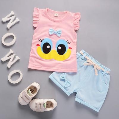 China Vintage Summer Girls Boutique Clothing Sets Floral Print Baby Clothes Sleeveless With Bow Cotton Embroidery OEM Customized Spring for sale