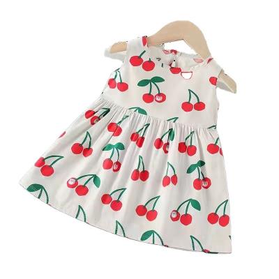 China Anti-wrinkle fruit floret pattern VEST DRESS girl skirt breathable and comfortable for sale