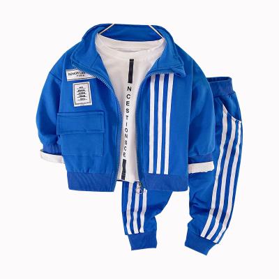 China Anti-static children's sportswear three piece boys and girls' clothing springs and autumn and summer cheap wholesale made in China for sale