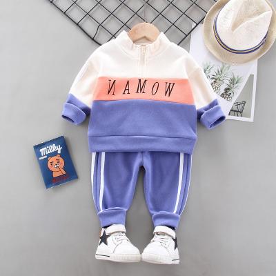 China Two-piece spring stitching breathable pattern costume boys and girls' clothing and cheap autumn style wholesale for sale