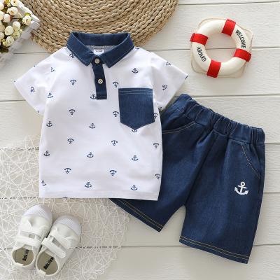 China Casual Half Sleeve T-Shirt Shorts Clothing Set Kids Summer Boys Wear for sale