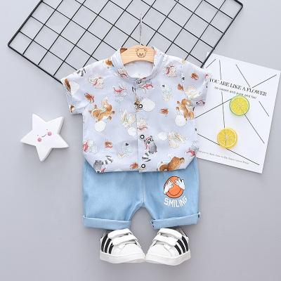 China 2020 summer children's boutique children's clothing wholesale casual short sleeve baby boys T-shirt clothing set COTTON embroidery OEM spring for sale