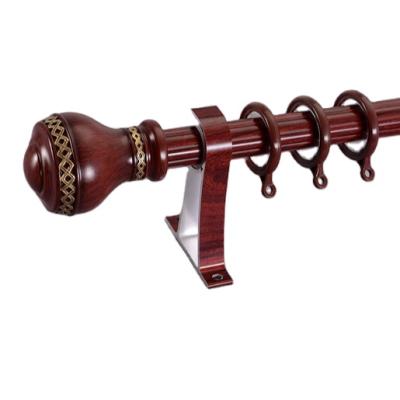 China CLASSIC Window Customize Curtain Pole , Window Decoration Wood Curtain Rod Set for sale