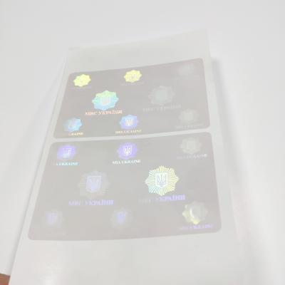 China 84*56mm Overlay Hologram Transparent Clear Waterproof/Barcode Custom Adhesive Sticker For ID Cards for sale