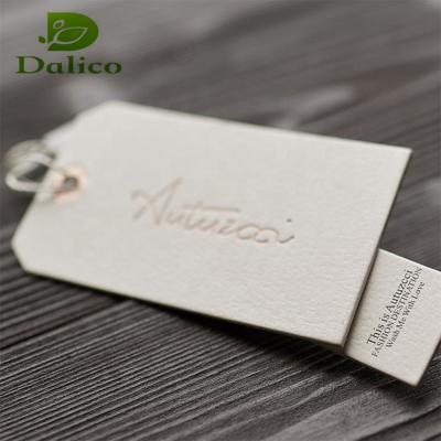 China 2019 Viable Factory Custom Luxury Gold Stamping Clothing Hang Paper Tags for sale