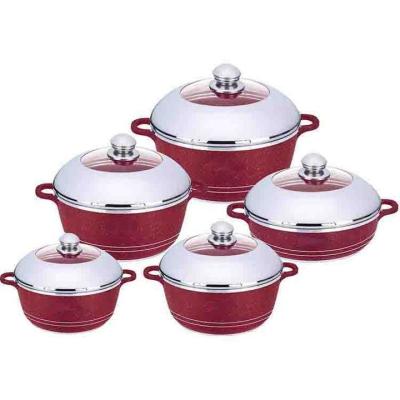 China 10 Pcs Sustainable High Quality Modern Die-Cast Pot Cookware Sets Non Stick Cookware Set for sale