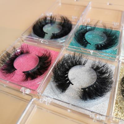 China Full crisscross thick strip lashes 3d wholesale mixed seller 25mm fakelashes with custom eyelash box beauty supply for sale