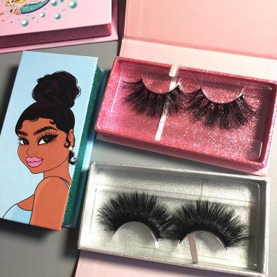 China Wholesale Natural Long Lashes 3D Mink Eyelashes Packaging Box Custom Own Logo Brand Lashes Vendors for sale