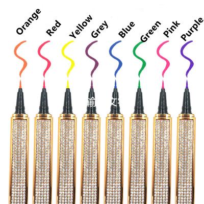 China Private Label Waterproof Colorful Magnetic Water Activated Eyeliner Self Adhesive Eyelash Liquid Eyeliner Glue Pen for sale