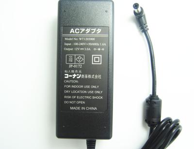 China C8 2 Pins AC - DC Desktop Power Adapter for Light Bulb / LCD Monitor , 36W 12V 3A for sale