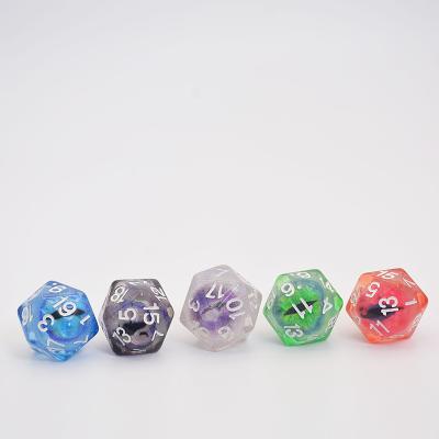 China Rounded Sides Dragon Eye Polyhedral 20 Sides Die Cut Standard Size 20MM Dnd Custom Dies for sale