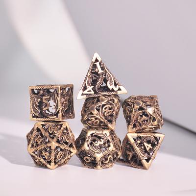 China DND 2022 Dies Custom Copper Metal Polyhedral Dies Dungeons And Dragons Die Cut for sale