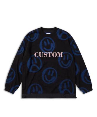 China Custom Made Winter Drop Shoulder Luxury High Quality Single Woolen Anti-shrink Warm Knit Print Unisex Men's Hoodies for sale