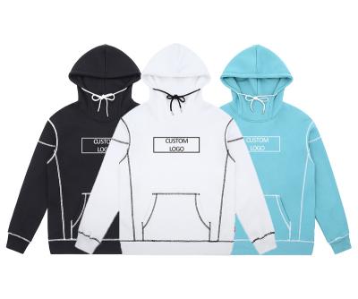 China 100% custom made men's hoodies oversized single heavy anti-pilling French Terry cotton white heavy thick high quality streetwear men's hoodies for sale