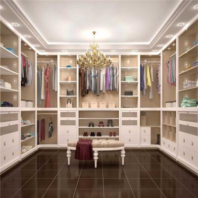 China U Panel Walk In Closet Wardrobe With Led Light Luxury Bedroom Closet for sale