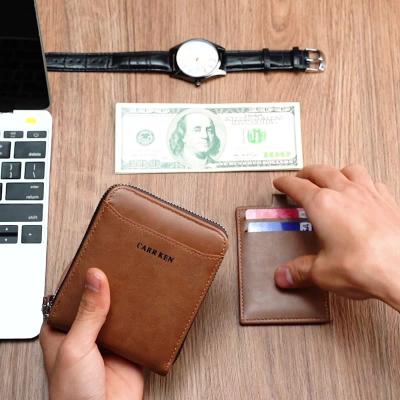 China Anti-theft Trend Wallet Slim Men's Wallet Student Casual Stitching Soft Multi-card Outdoor Wallet for sale