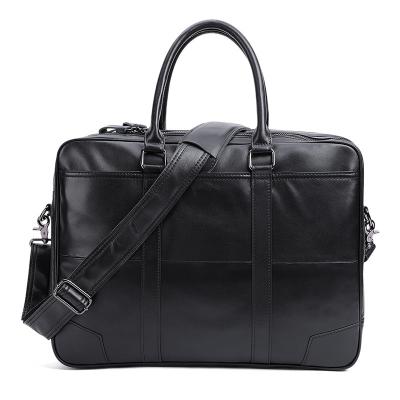 China Durable Genuine Cowhide Briefcase Men Conference Men's Laptop Lawyer Mr P Documents Leather Solid Briefcase for sale