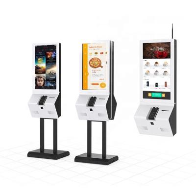 China Indoor Food Touch Screen Terminal Payment Ordering Machine 32 Inch Floor POS Self Ordering Kiosk For McDonald's Restaurant for sale