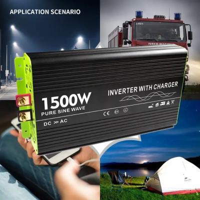 China Power Inverter 12V 110V Changer Pure Sine Wave Power Inverter 1500W 12V/24V/48V Dc Battery Ambulance Power Inverter for sale