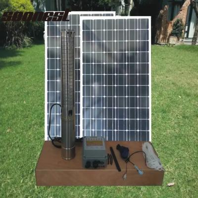 China 750W 1500W Solar Pumping Systems Solar Power Submersible Water Pump With Panel 400 W Solar Submersible Water Pump for sale